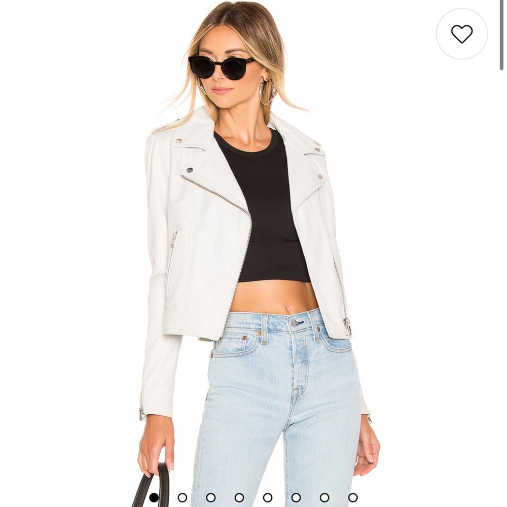 LAMARQUE Donna Leather Jacket in White